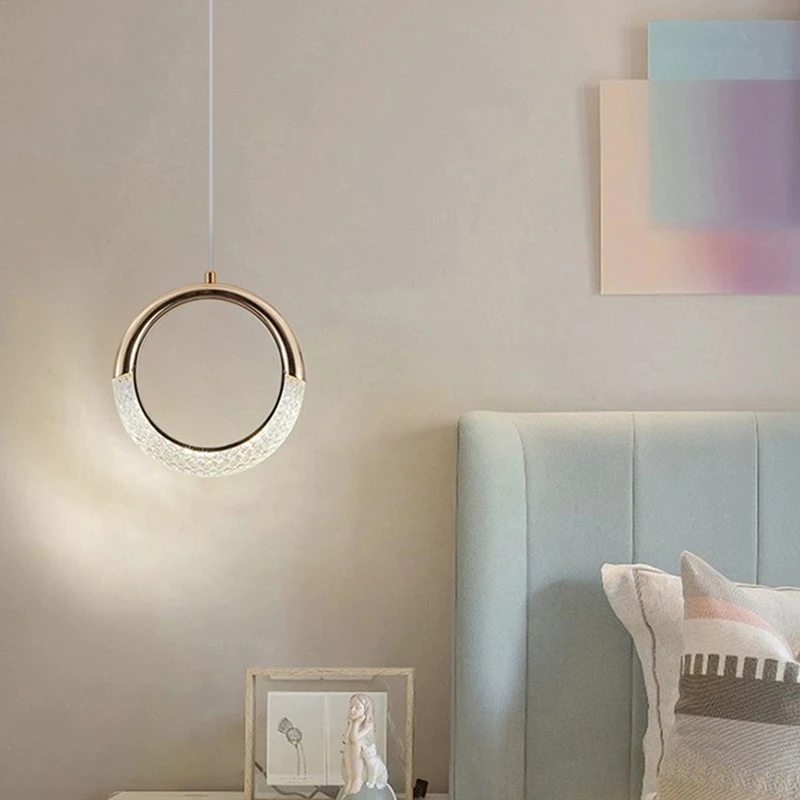 مصباح معلق دائري LED حديث مع سلك معلق قابل للتعديل يصل إلى 200 سم لتزيين المنزل في غرفة المعيشة وغرفة النوم. #5