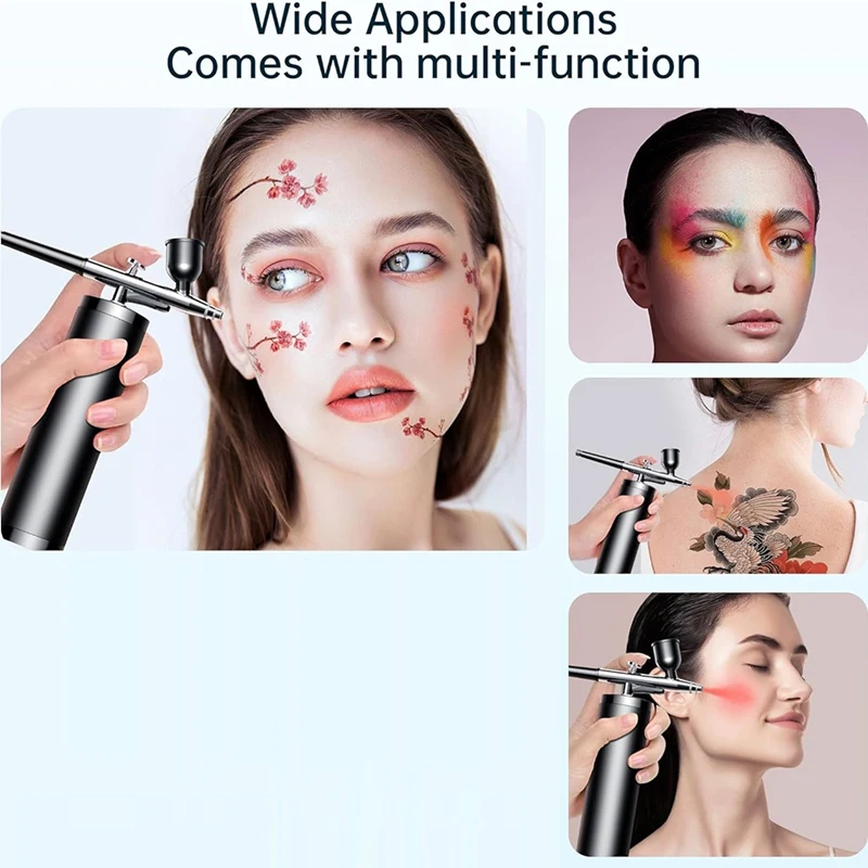 Juego de aerógrafo portátil con compresor, juego de aerógrafo de mano, Ideal para tareas complexas, como tatuajes/manicura