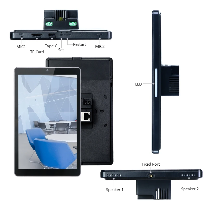 2024 YC-SM08P niska cena Poe RJ45 wifi 8 cali w ścianie przemysłowy tablet z androidem wsparcie 86 rozmiar ścienny panel inteligentnego domu