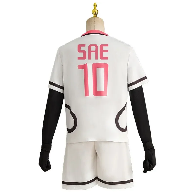 Anime Blue Lock Itoshi Sae Cosplay Costume U20 Competition White Pink No.10 Football Team Uniform Wig Man Campus Gymnastics Suit