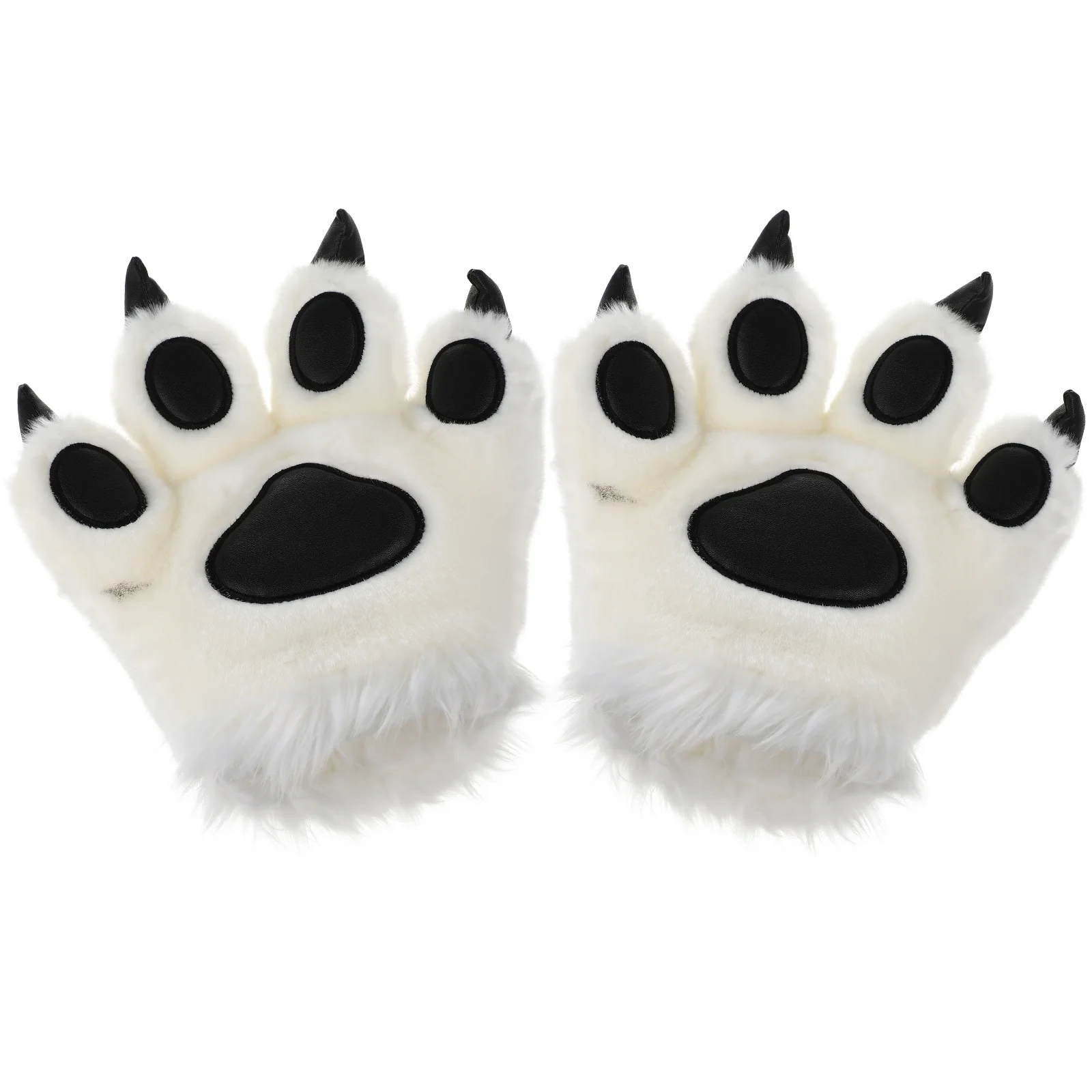 Gloves Clawcostume Paw Furry Claws Paws Plush Adult Wolf White Fursuit Catpalm Party Favors Hand Halloweencosplay