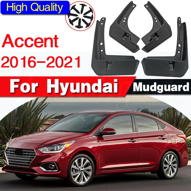 Car Mudflap Fender For Hyundai Accent 2016-2021 2020 2019 2018 2017 Over Fender Mud Flaps Guard Splash Flap Mudguard Accessories