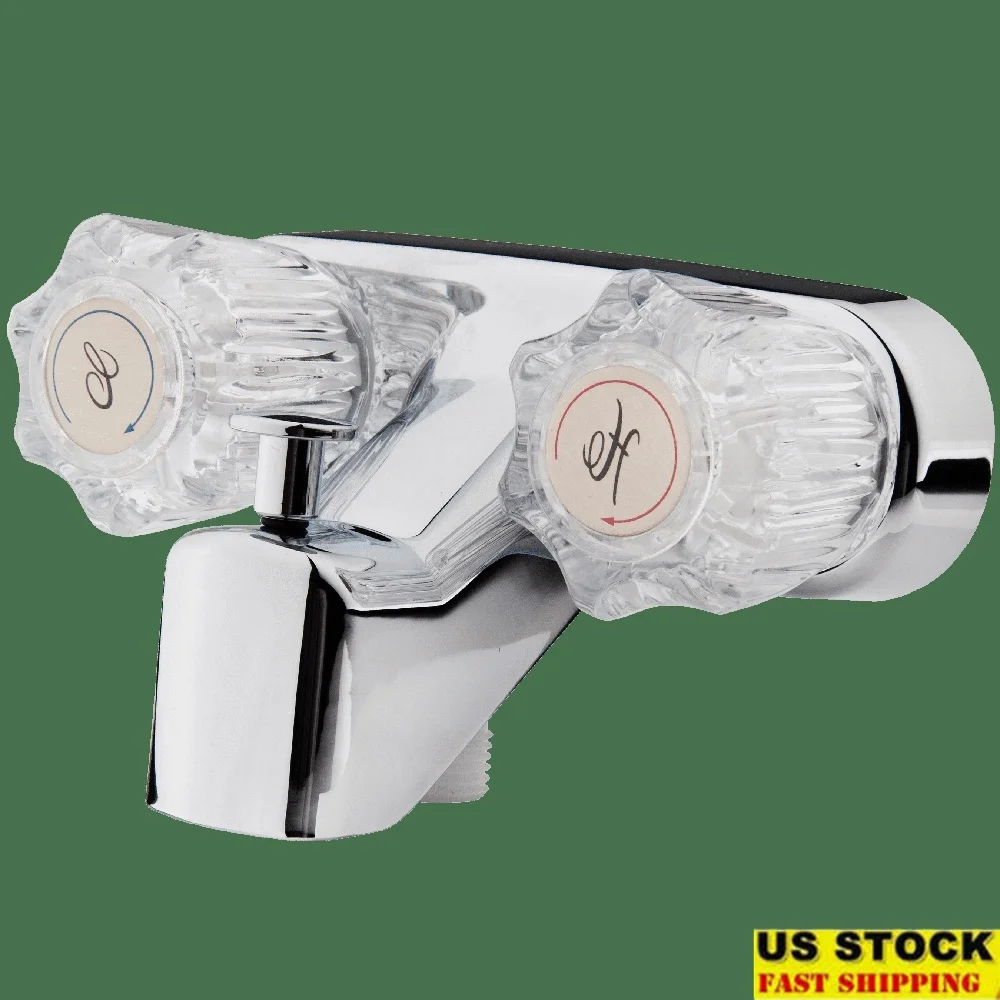 

RV Tub Shower Diverter Faucet Chrome Polished Dual Knob Easy Installation Durable Heavy Duty Material Elegant Design 2 Hole 2.2