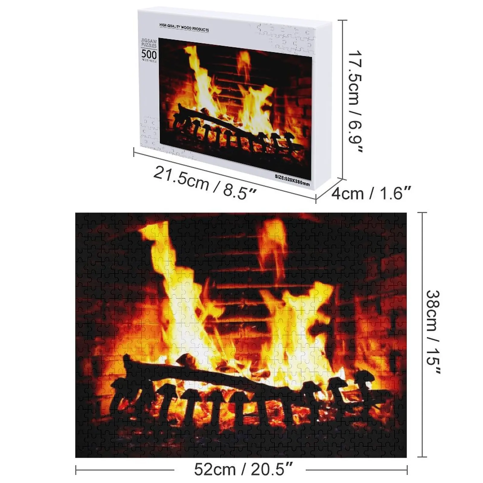 겨울철 영국 펍에서의 폭죽처럼 소리 나는 벽난로, 불 애호가들을 위한 맞춤형 퍼즐, 어린이와 성인을 위한 나무 퍼즐