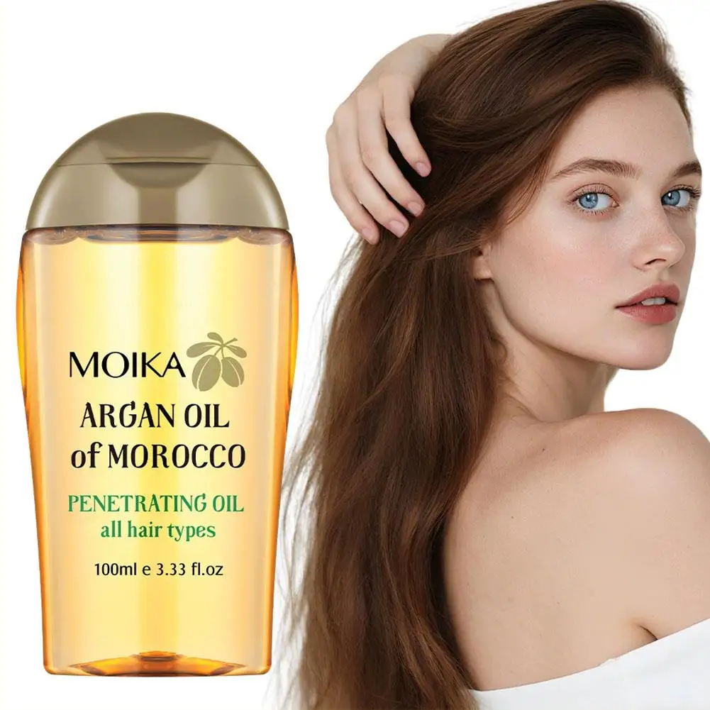 100ml Argan Oil Hair Serum Repair Damaged Dry Hair Anti Split Ends Deep Moisturizing Smoothing Hair Care Penetrating Oil