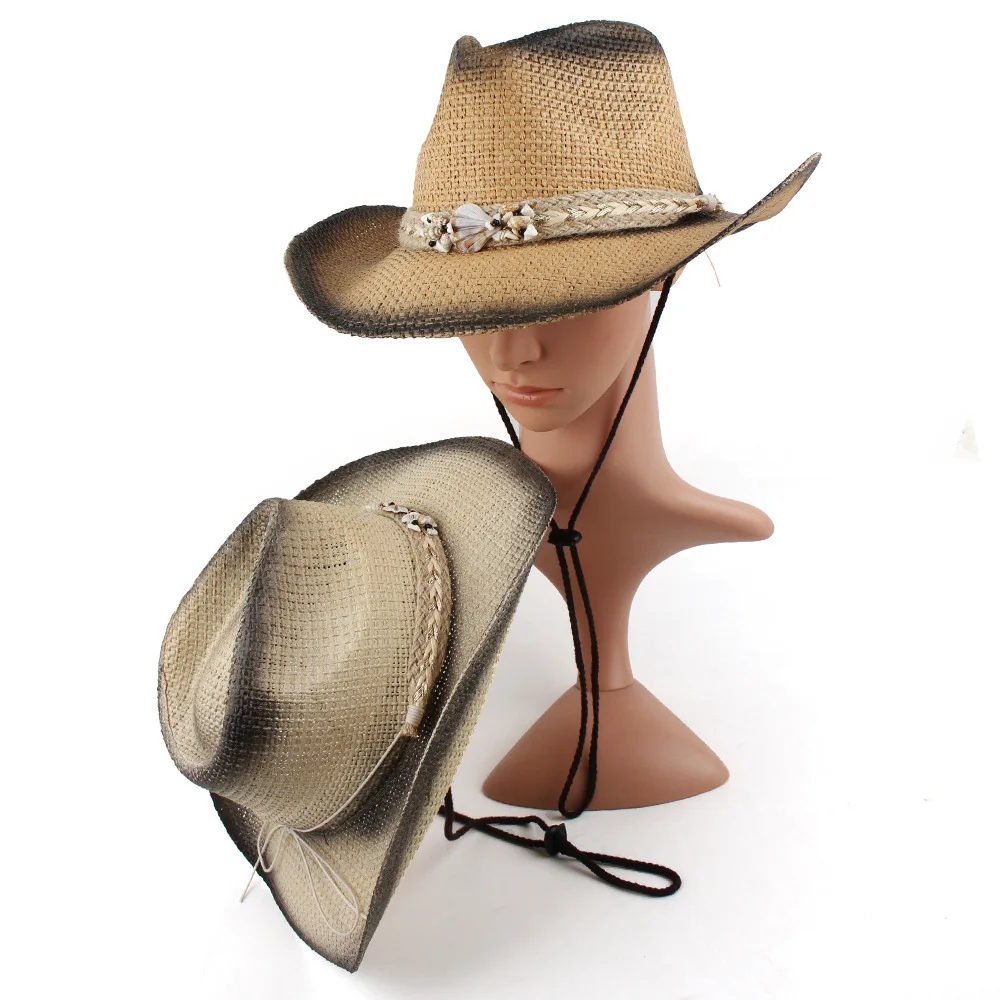 Western Cowboy Straw Hat, Personalized Spray-painted Hat, Outdoor Personalized Beach Style Casual Hat