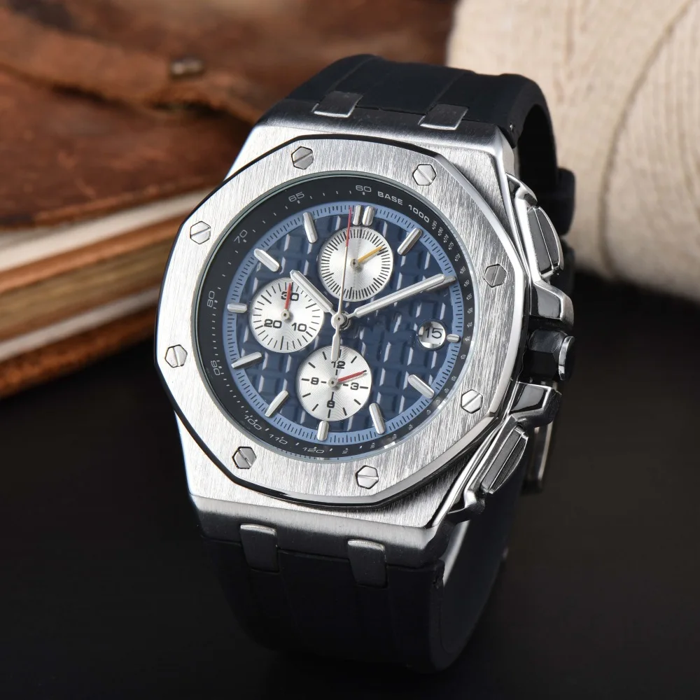 UTHAI CQ236 New popular high-end multifunctional six needle silicone sports quartz watch for men