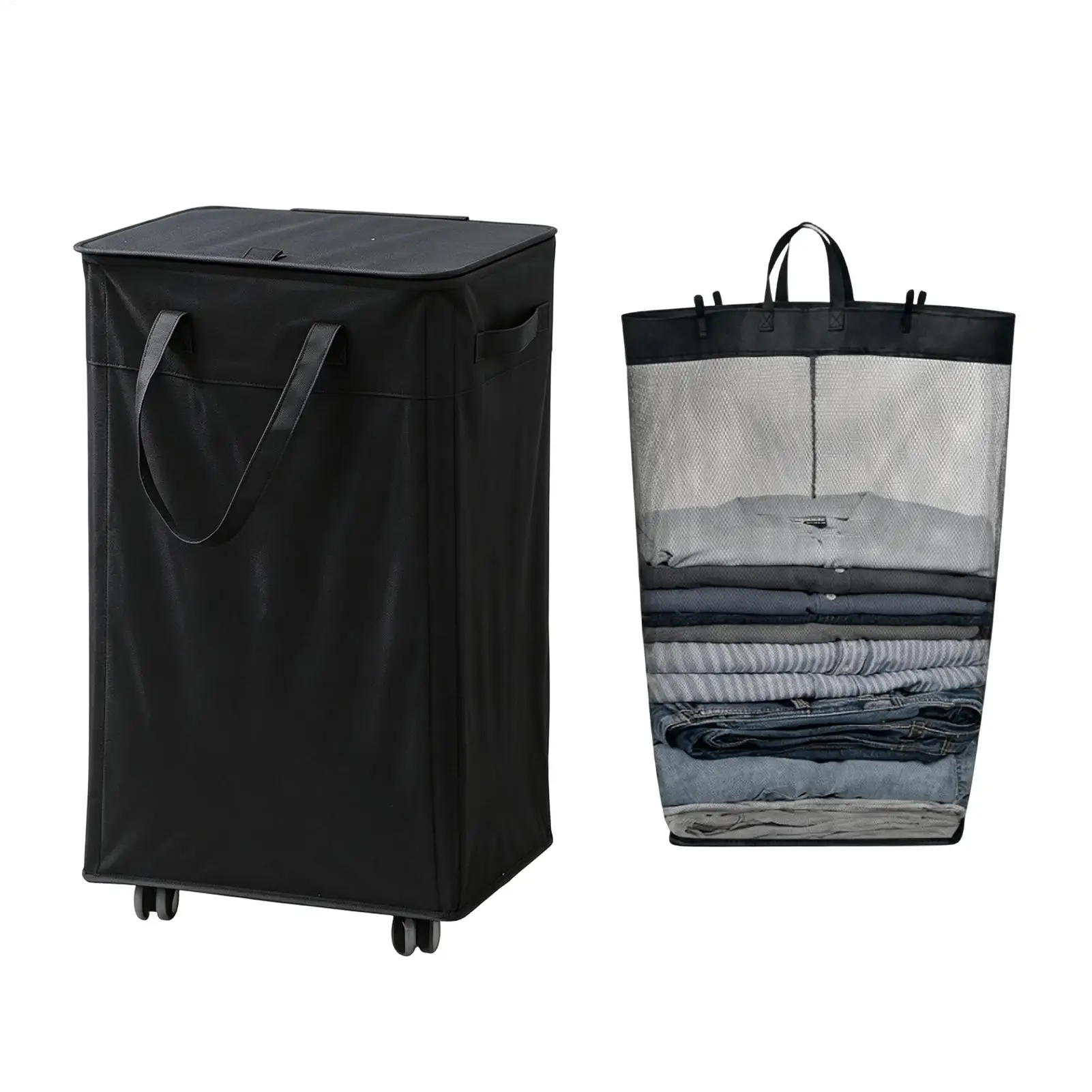 

Hamper With Wheels 75L Organizer Bin With Removable Wash Bag And Handle Laundry Bin For Bedroom Bathroom Dorm College Apartment