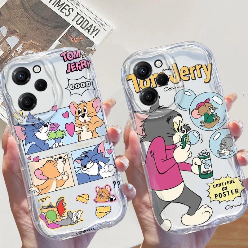 T-Tom and J-Jerry Cream Phone Case For OPPO A 98 95 94 93 92 79 78 76 72 60 58 57 55 54 53 52 38 S 2020 silicone Funda Shell