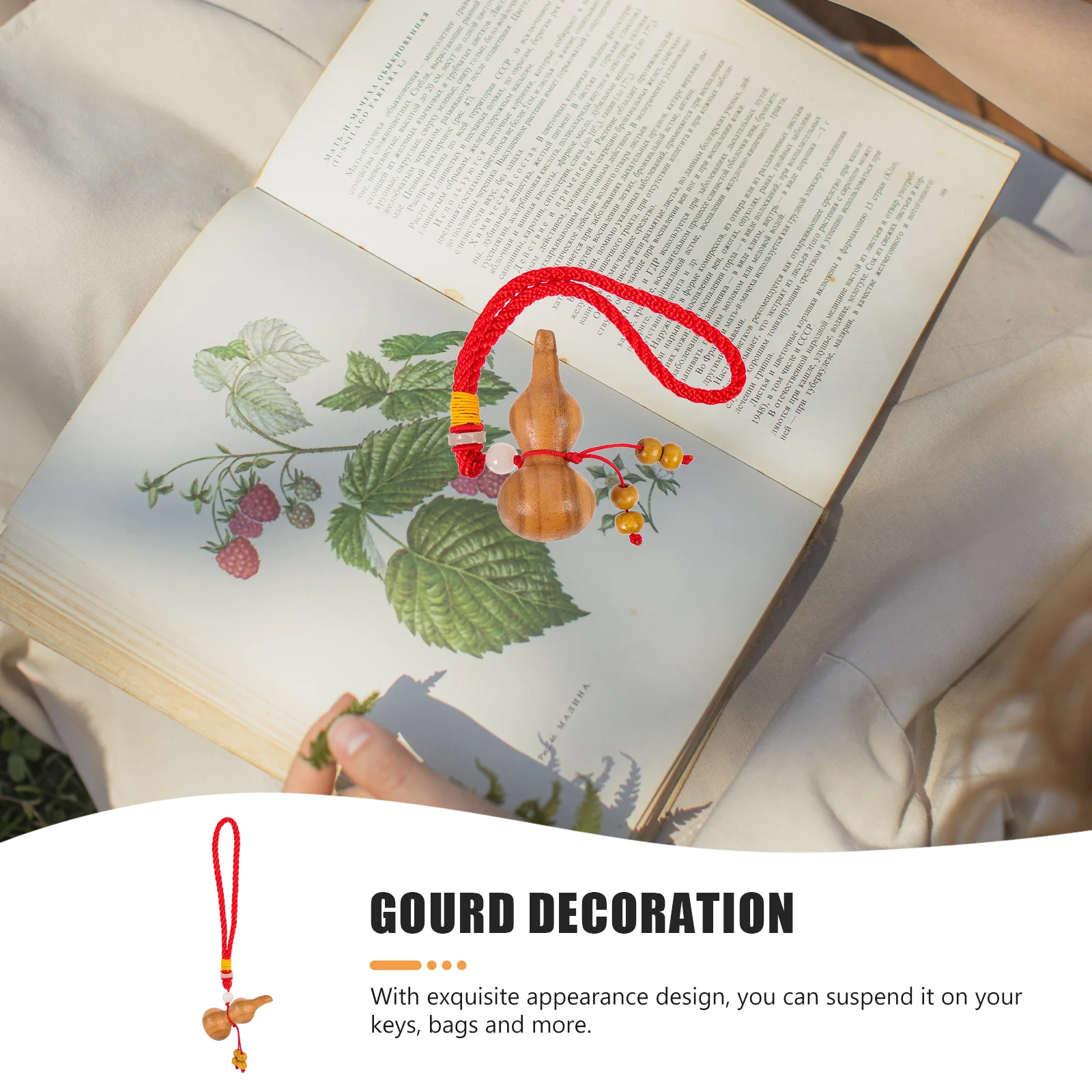 

Natural Gourd Ornament Fine Craftsmanship Lightweight Pendant for Handbag Backpack Key Ring Auto Interior Decor Wooden Gourd