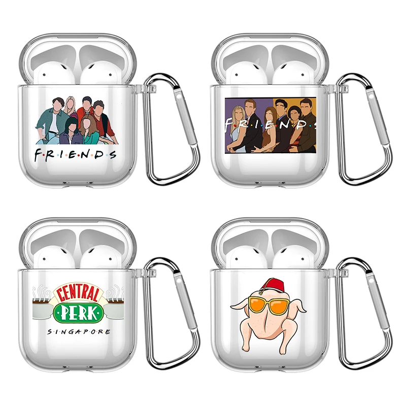 

Central Perk ​Friends With Hook For Airpod Pro 3 Pro2 Clear Protective Cover Silicone Case for Apple Earphone Airpods 2 1 Cases