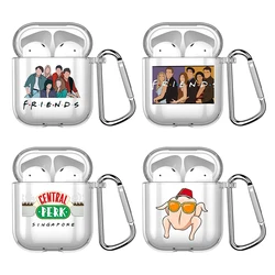 Central Perk Friends With Hook For Airpod Pro 3 Pro2 Clear Protective Cover Silicone Case for Apple Earphone Airpods 2 1 Cases