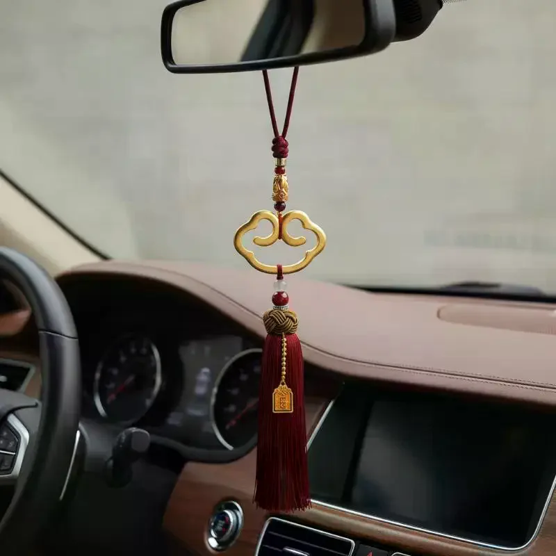 Cloud Shaped Chinese Tassel Car Home Ornament Elegant Decorative Lock