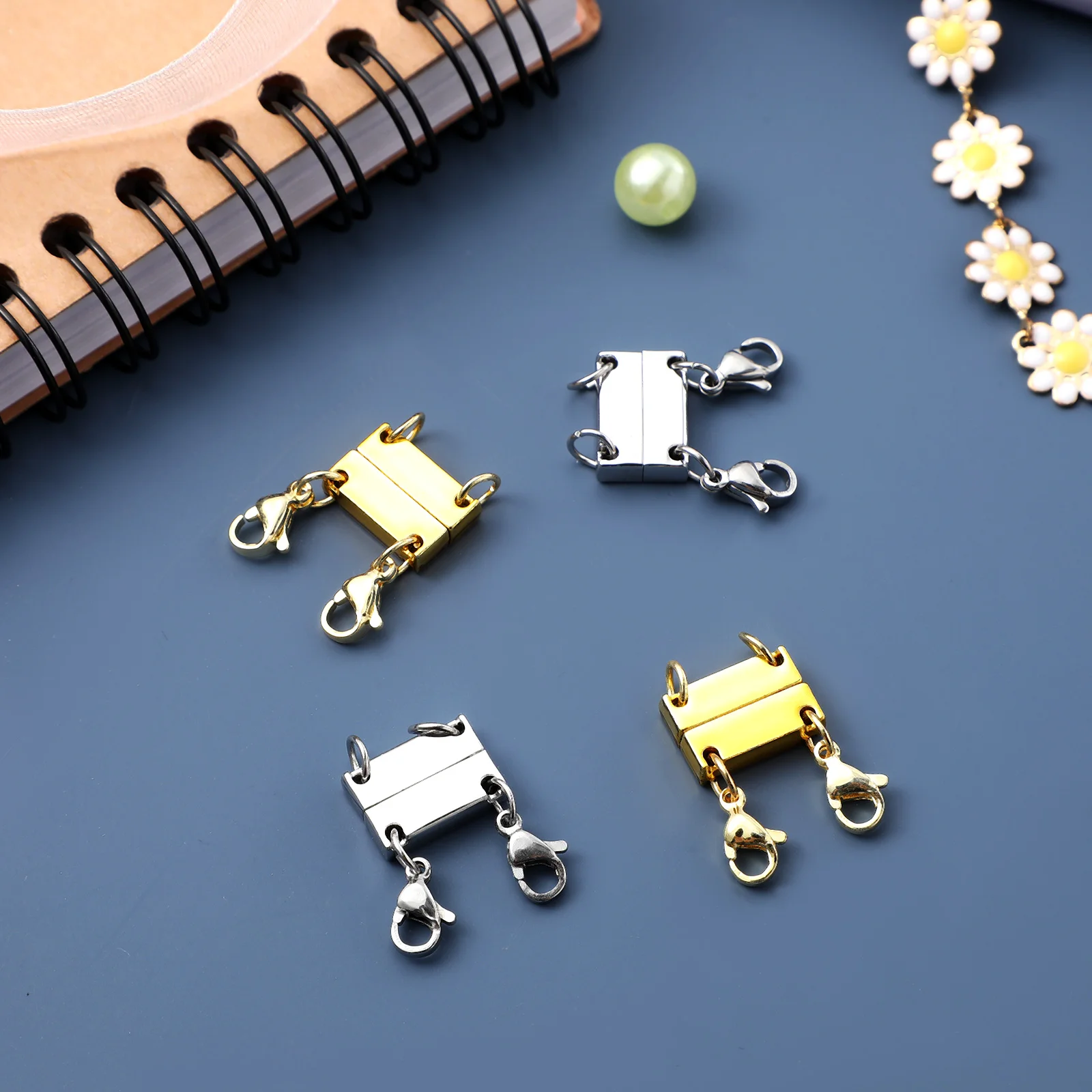 2 Pcs Multi-layered Necklace Clasp Necklaces Stacker Stackable Easy Zinc Alloy Jewelry Extenders for Layering Clasps Shortener