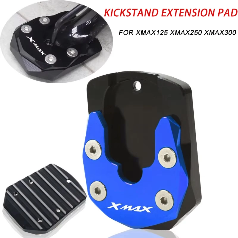 Motorcycle CNC Kickstand Sidestand Extension Enlarger Pad Fit For XMAX 125 250 300 2017‑2022 Modification Accessories