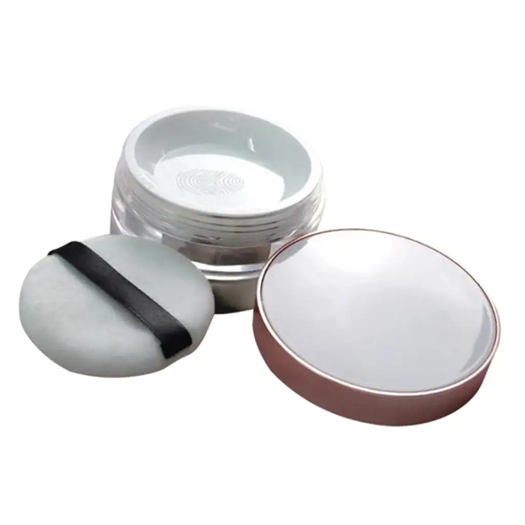 Cosmetic Powder Jar with Sifter 20g Transparent Plastic Makeup Box Portable Powder Compact for Personal Makeup Kit