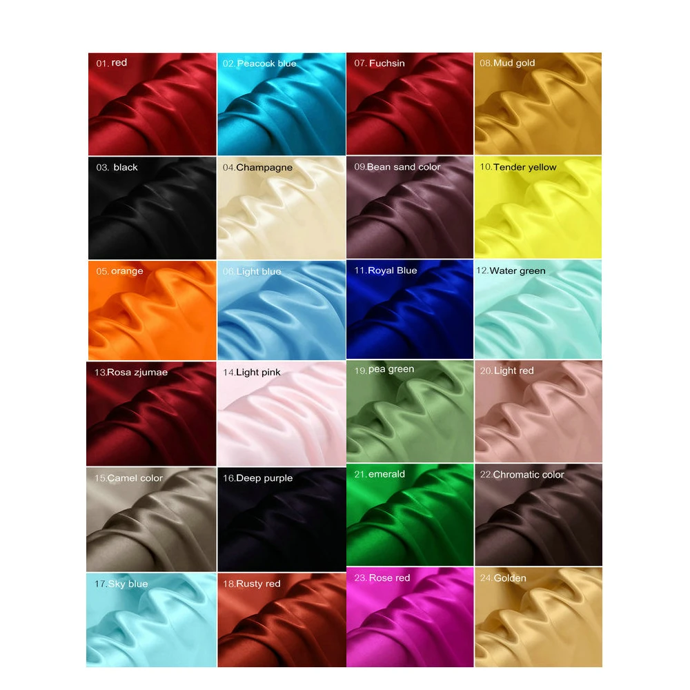 96 colori tessuto di seta 100% seta di gelso Crepe raso tinta unita multicolore larghezza 114cm seta tinta unita spedizione gratuita