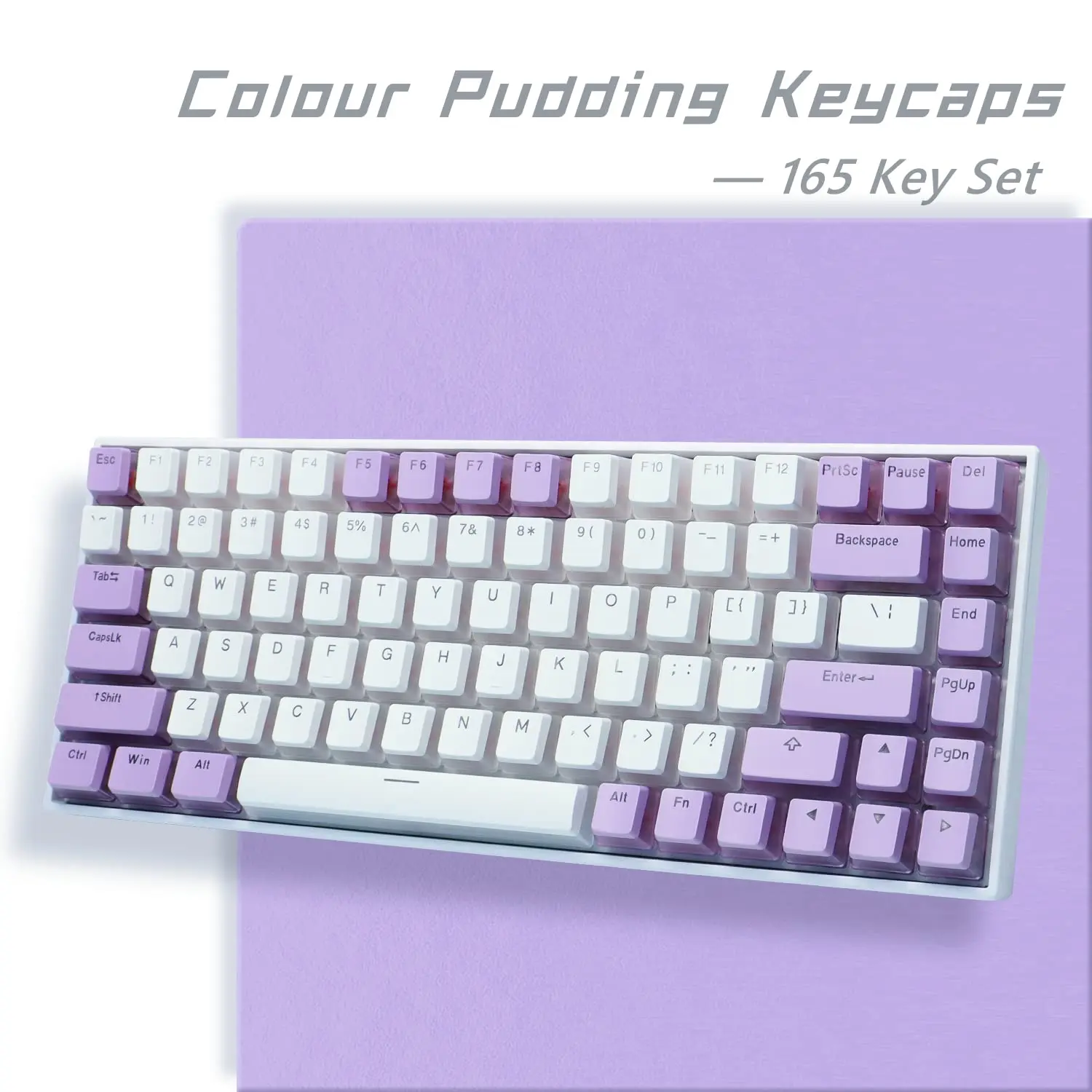 PBT Profil OEM 165 Tombol Tombol Puding Tombol Latar Belakang Tembakan Ganda untuk Keyboard Cherry MX Switch Mekanis Keyboard Gamer RGB