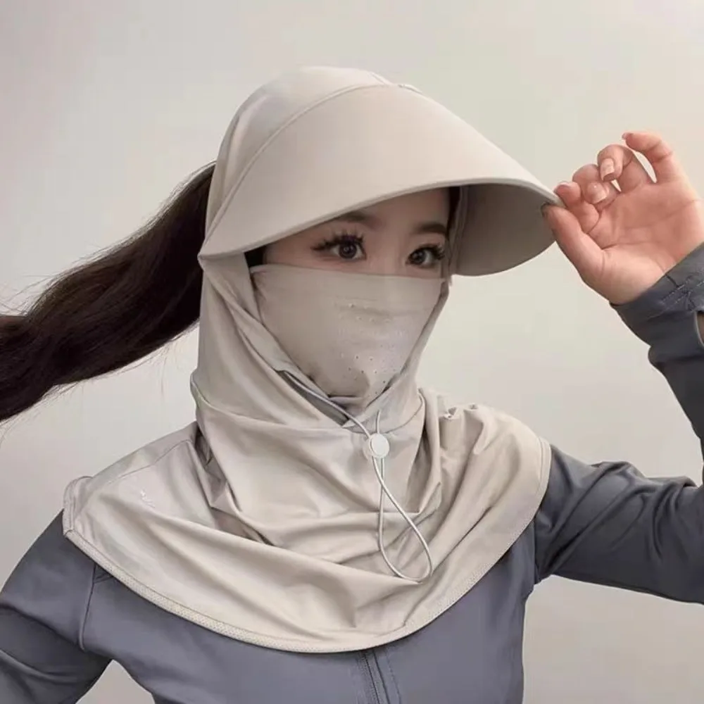 

Новая дышащая кепка с козырьком из ледяного шелка с шалью, солнцезащитная шляпа, маска, унисекс