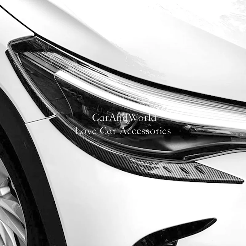 

Carbon Fiber Head Headlights Eyebrow Rear Tail Lamp Strip Trim Cover Decorate Car Accessories For Toyota Corolla Cross 2021-2025