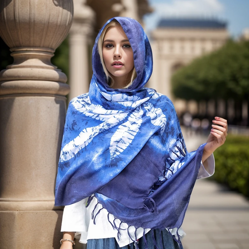 Bufanda de algodón con estampado de marca de lujo para mujer, estolas de playa, chal cálido, Hijab, pañuelo para la cabeza, moda de otoño, 2024