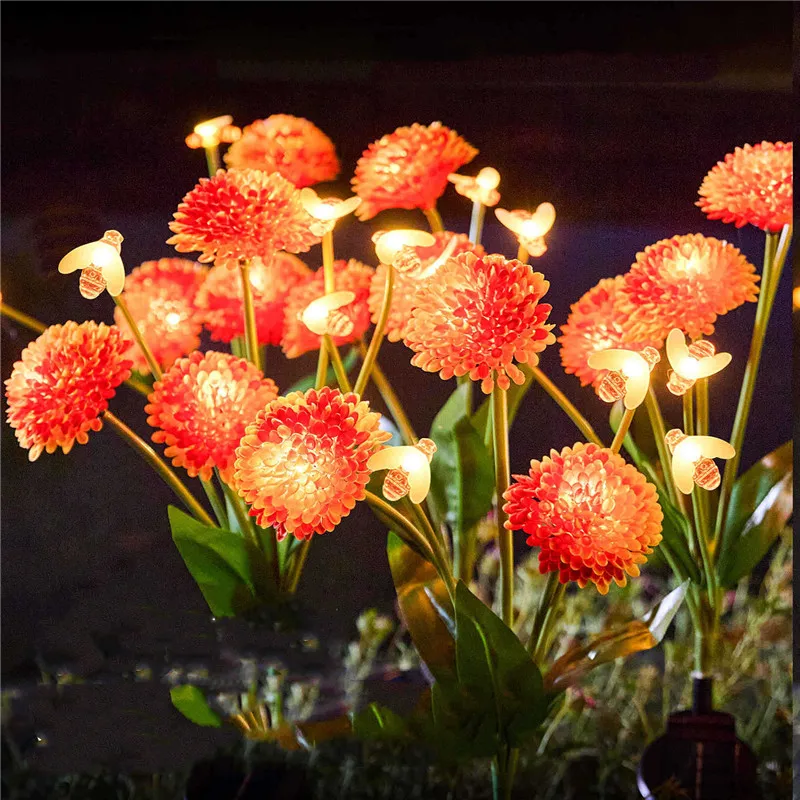 

6 светодиодов, садовые фонари на солнечной энергии, сотовые цветы, пчелиные фонари, светодиодный светильник для газона, уличный садовый декор, идеально подходящий для двора 600