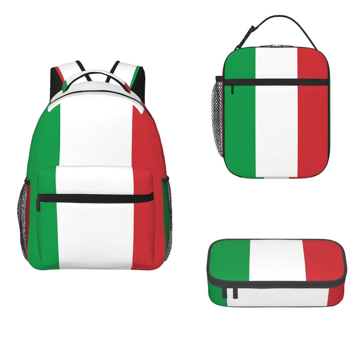 

Flag Of Italy - Italian Flag Backpacks Boys Girls Bookbag School Bags Cartoon Kids Rucksack Lunch Bag Pen Bag Three-Piece Set