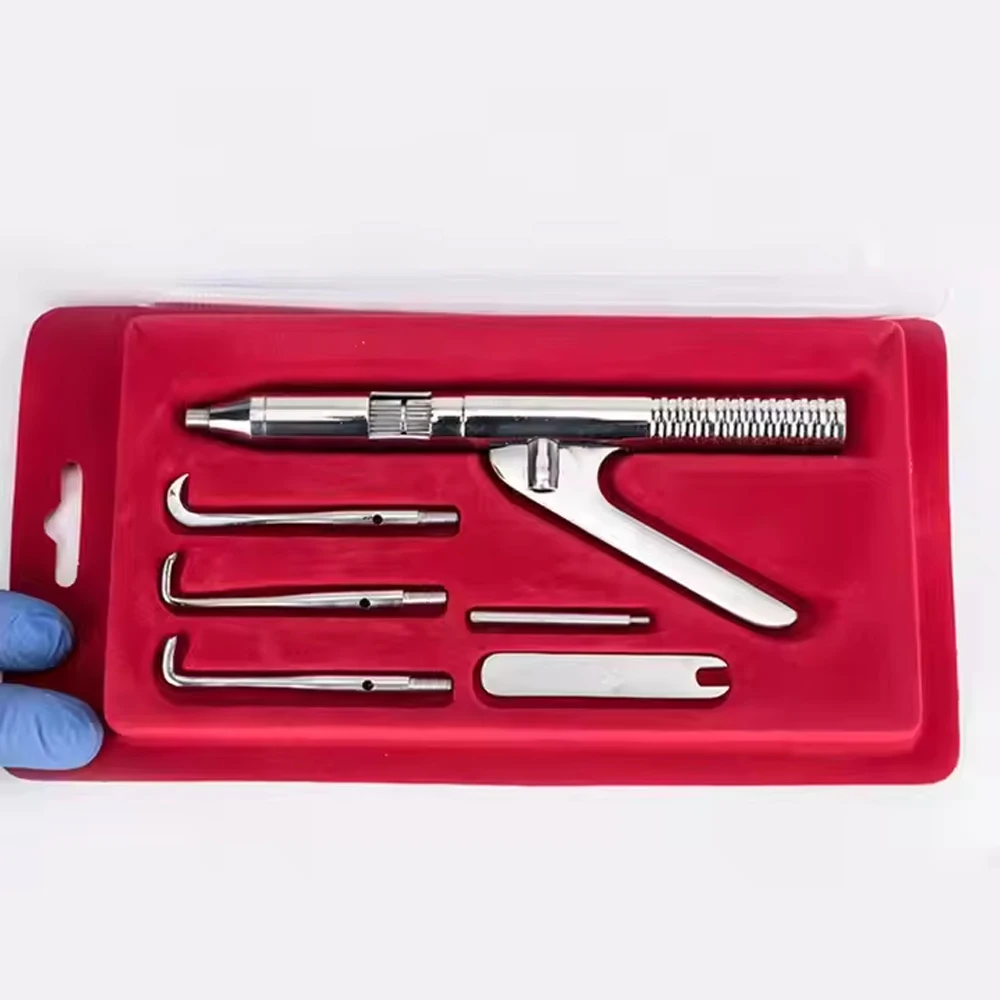 

1set Dental Automatic Singlehanded Crown Remover Gun Surgical Instruments with 3 Standard Attachable Tips Set