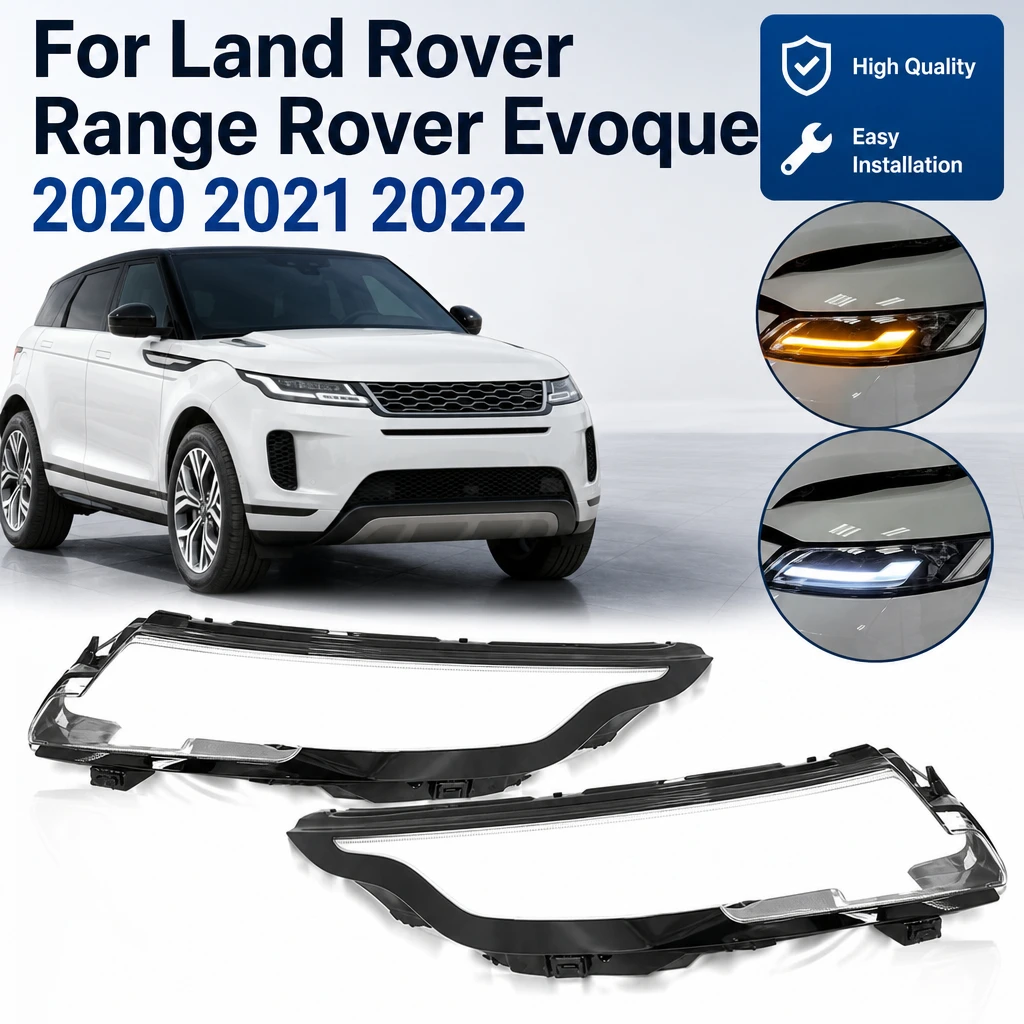 Headlight Lens Cover For Land Rover Range Rover Evoque 2020-2022 1Pair PC High Quality High Transparency Easy Fit Replacement