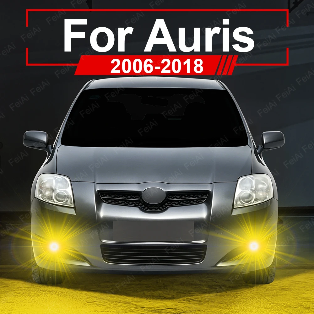 トヨタ-オーリス-e150-e180-2006-2007-2008-2009-2010-2011-2012-2018用-車用ledフォグランプバルブ-デュアルカラー-フォグライト-イエロー-ホワイト
