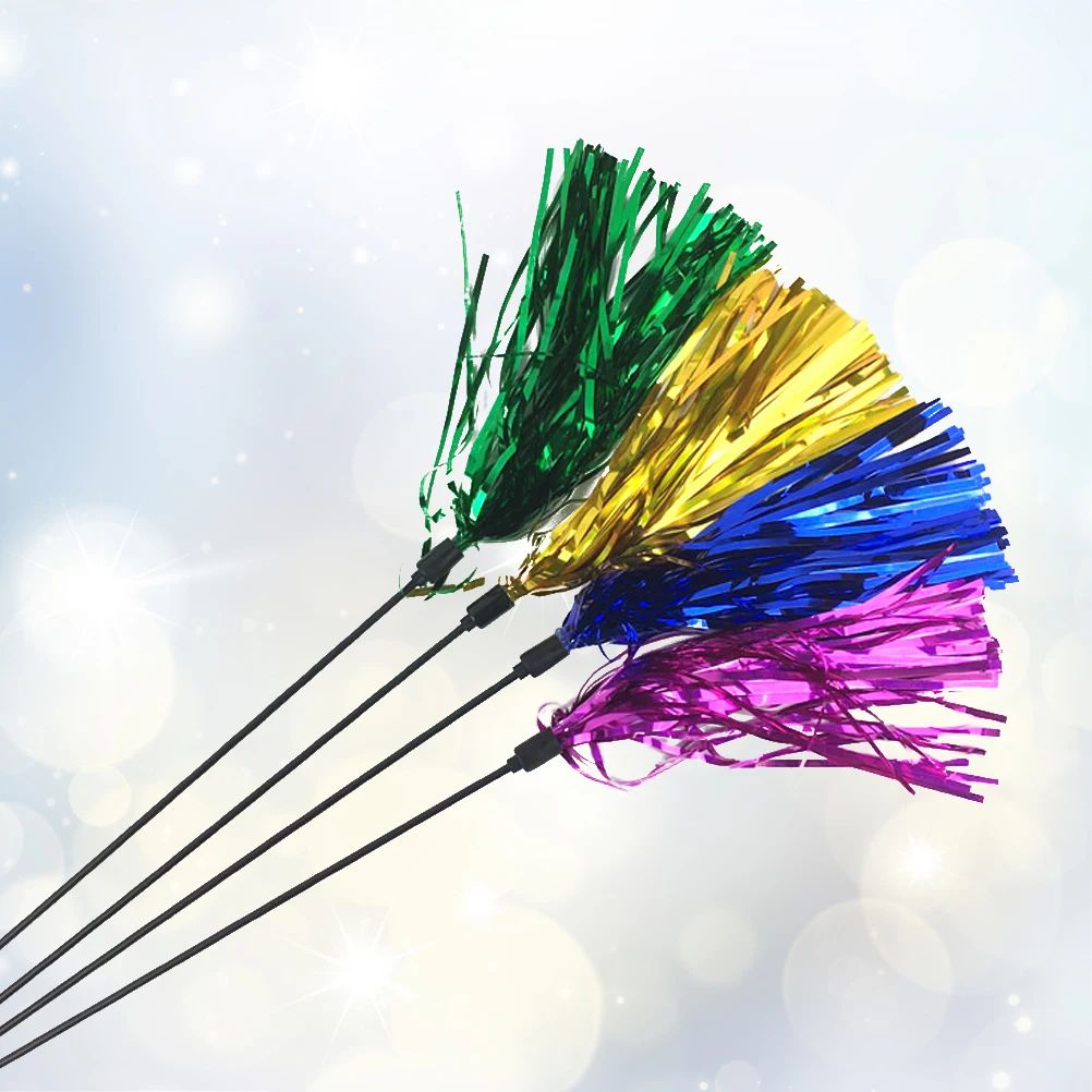 

3Pcs Colorful Teaser Rod Reflective Plastic Dangle Bell Interactive Play for Kitten Pet Entertainment