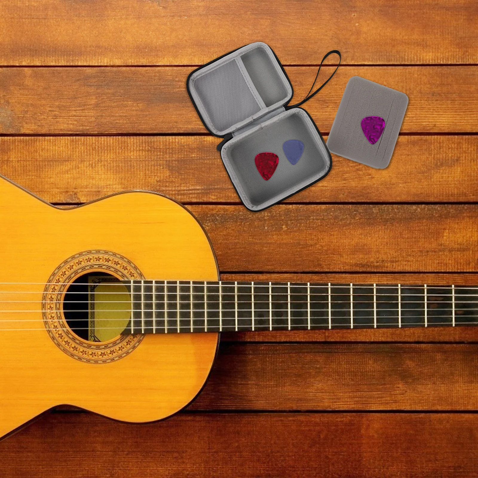 

Guitar Pick Case Bag Multifunction Picks Holder Travel Organizer Pouch Eva Storage