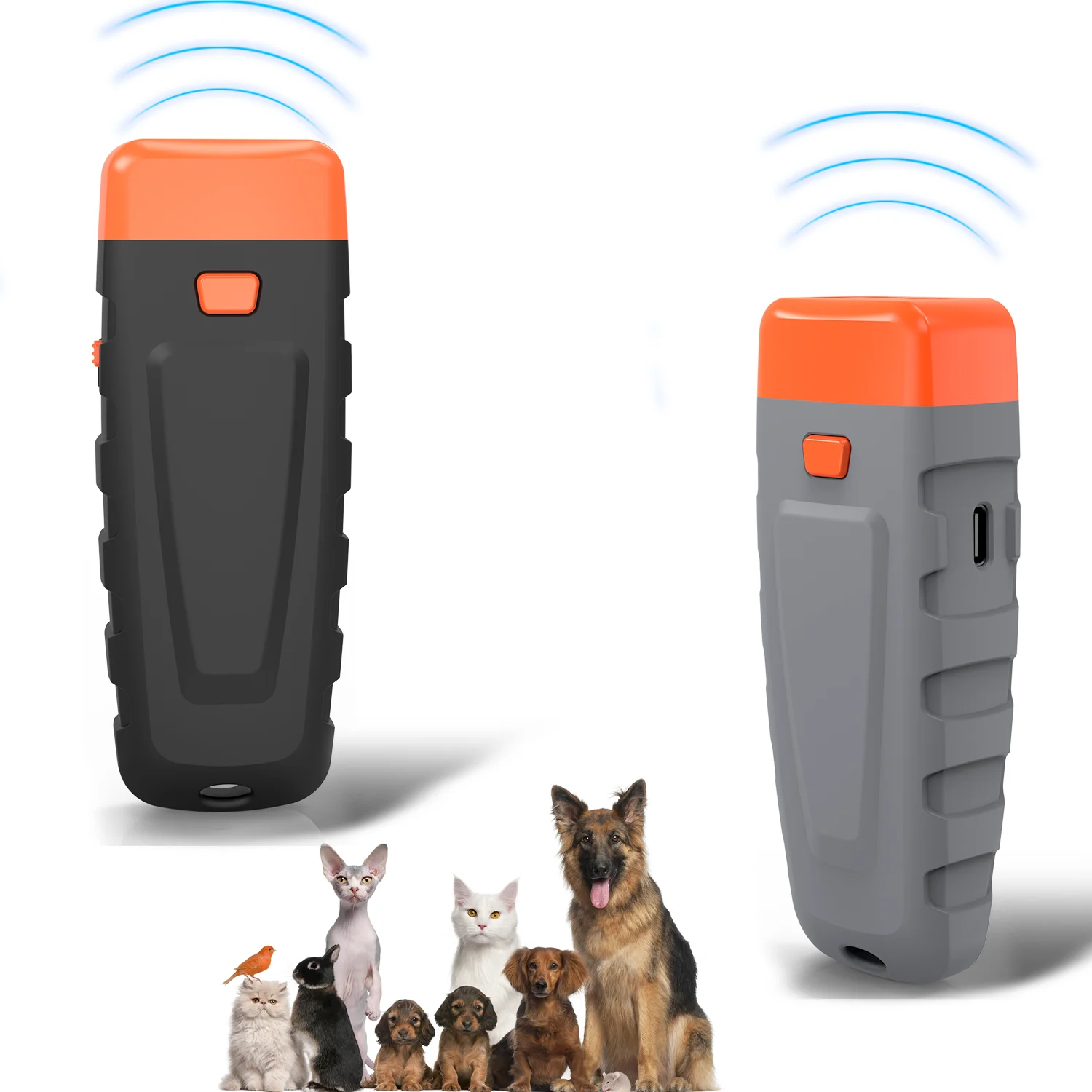 Ultrasonic dog trainer led light Handheld portable anti-barking device supports USB charging