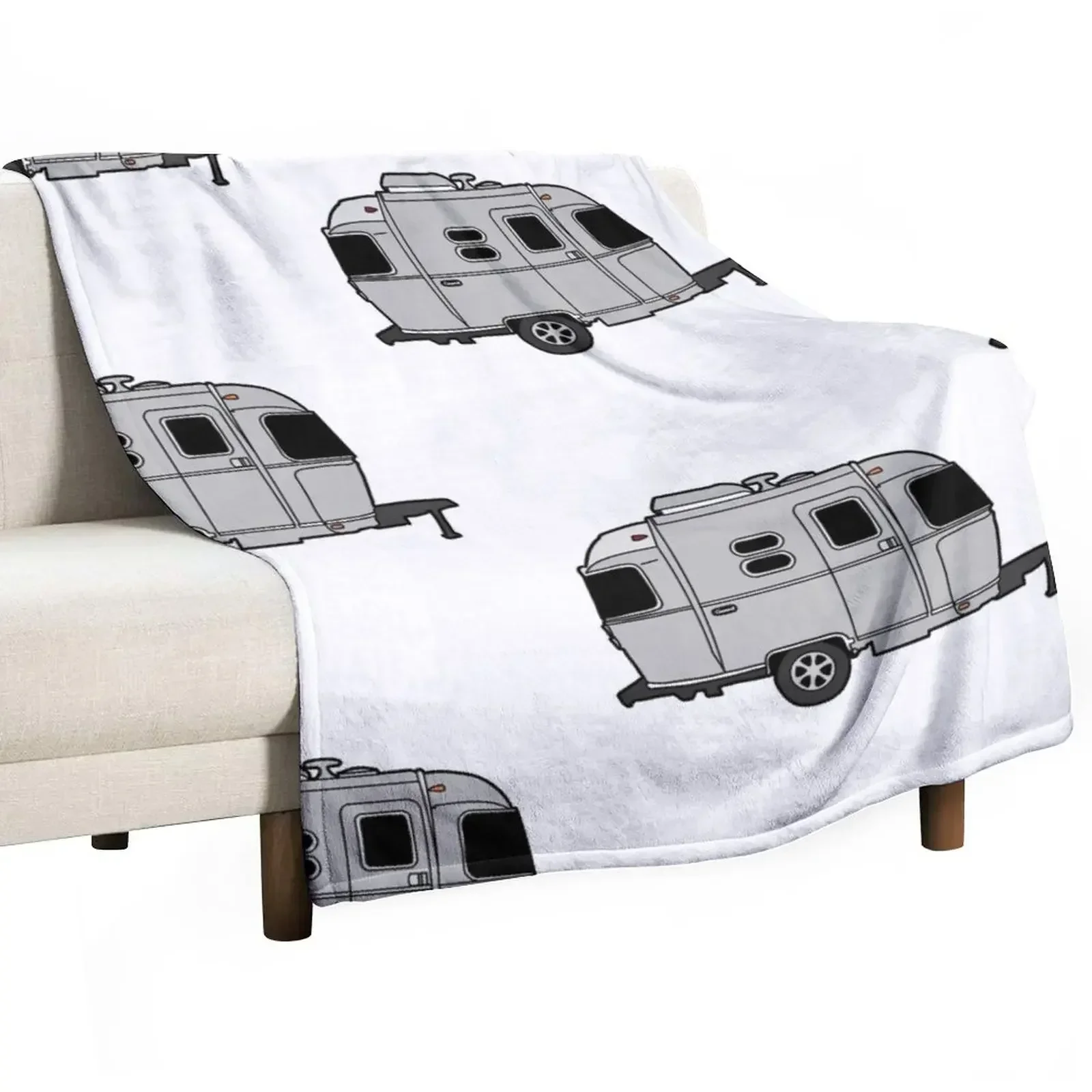 Small airstream camper rv trendy cute aesthetic Throw Blanket warm for winter christmas gifts halloween Blankets