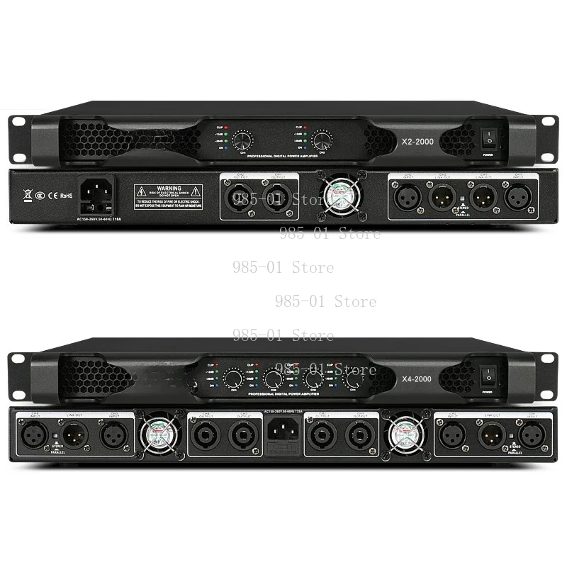 

Two-channel high power digital amplifier, pure rear stage design for home and professional stage audio use