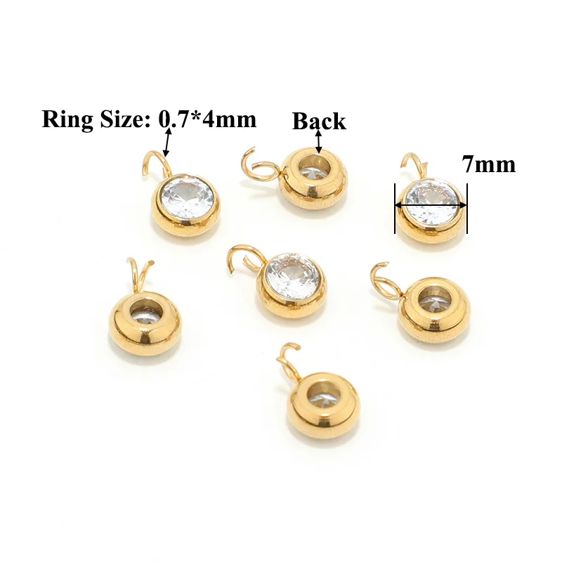 40Pcs Stainless Steel Classic Rhinestone Charm Pendants with Open Jump Rings for Jewelry Making DIY Necklace Earrings Accessorie