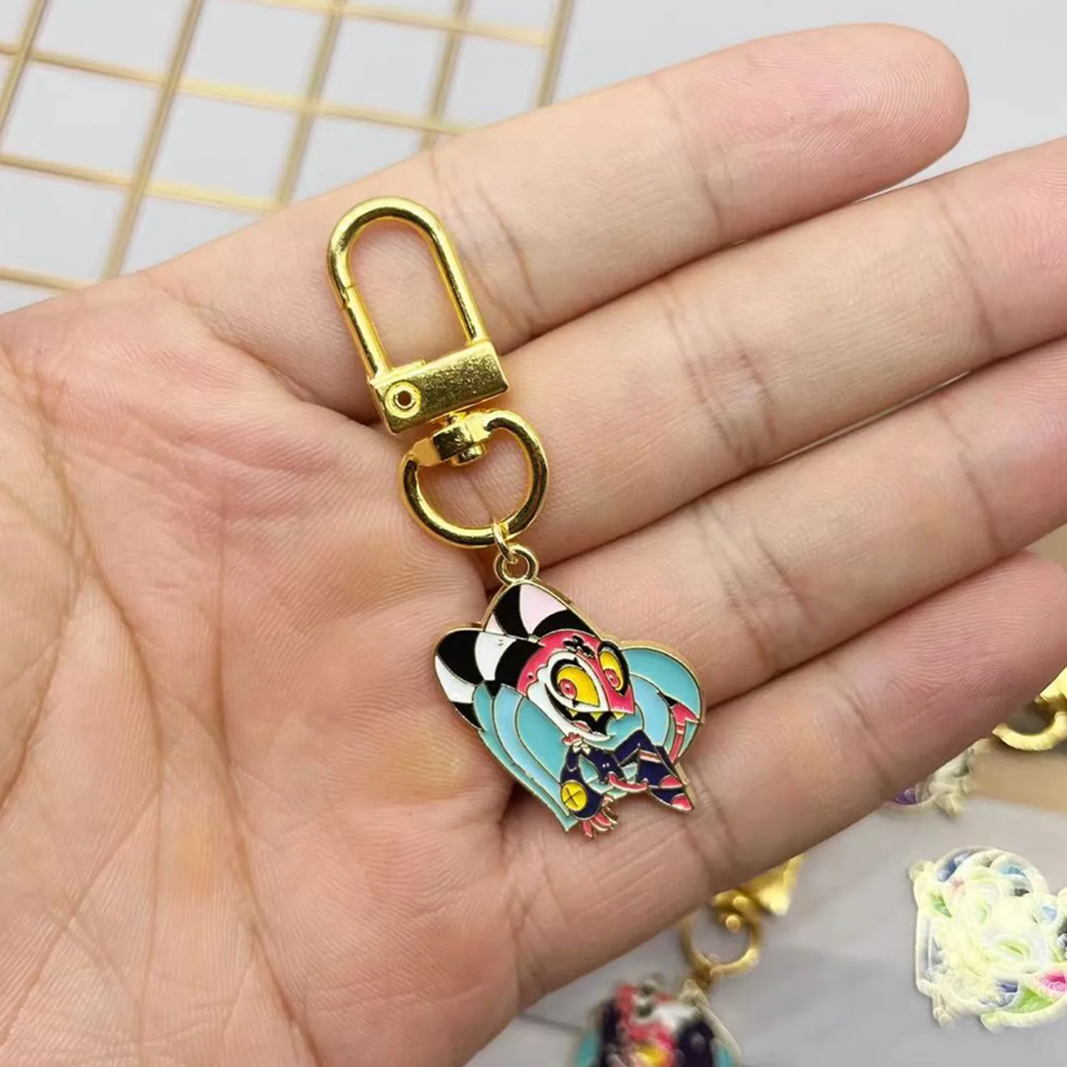 Helluva Boss Key Chains Keychain Cosplay Metal Alloy Pendant Keyring Prop