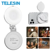 TELESIN Luz de relleno magnética Mini luz para selfies 3 modos de brillo ajustable para teléfono inteligente Iphone XIAOMI HUAWEI SAMSUNG Phone