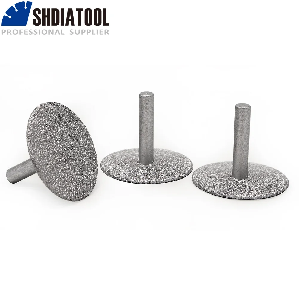 DIATOOL 3pcs Dia 50mm Vacuum Brazed Diamond Saw Blade 8mm Shank Mini Disk Cutting Grinding Engraving Granite Marble Concrete