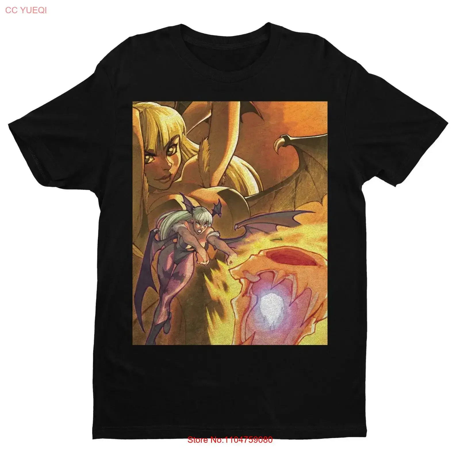 Morrigan Soul Fist Vampire Daarkstalkers Comic T Shirt Exclusive Design vintage Washed Stretched homme Stylish Comfortable