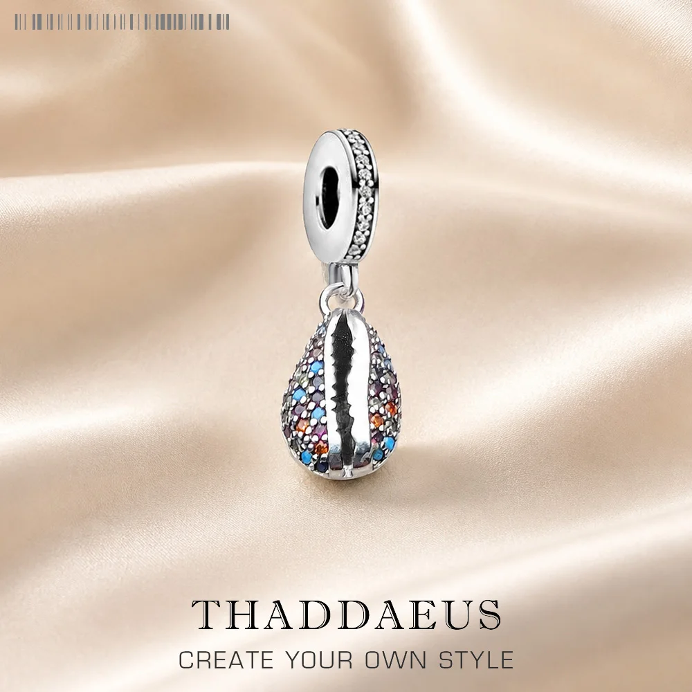 Charm Pendant Colorful Cowry Seashell Summer Brand New Europe Style Sea Gift Pure Sterling Silver 925