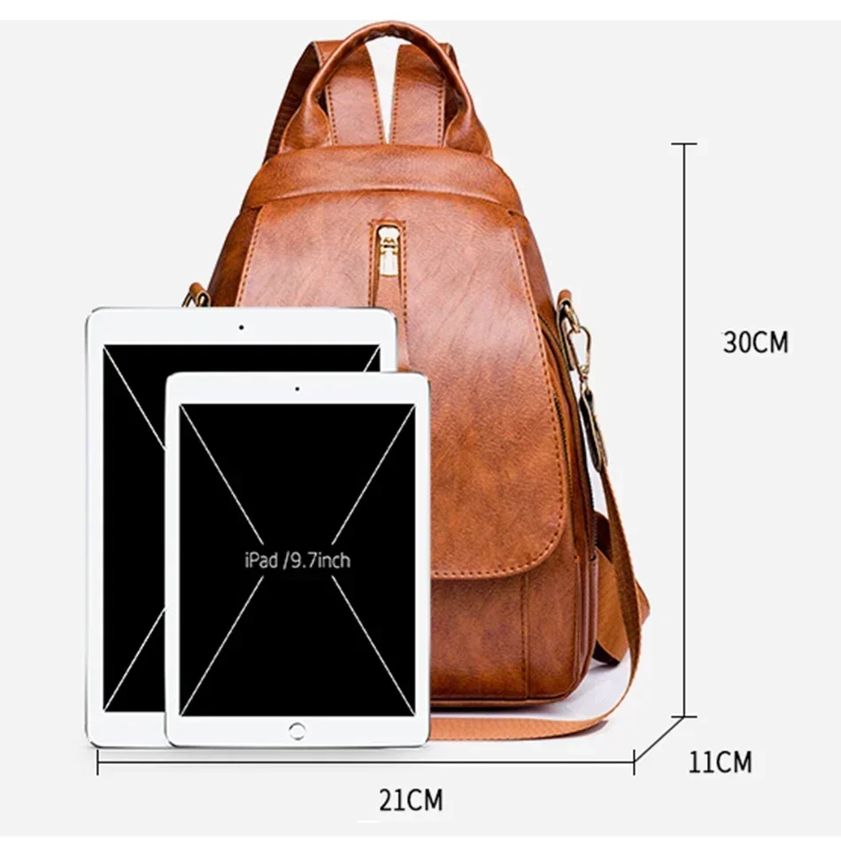 2024 Women Leather Backpacks Vintage Shoulder Bag Female Backpack Ladies Travel Backpack Mochila School Bags for Girls Bagpack