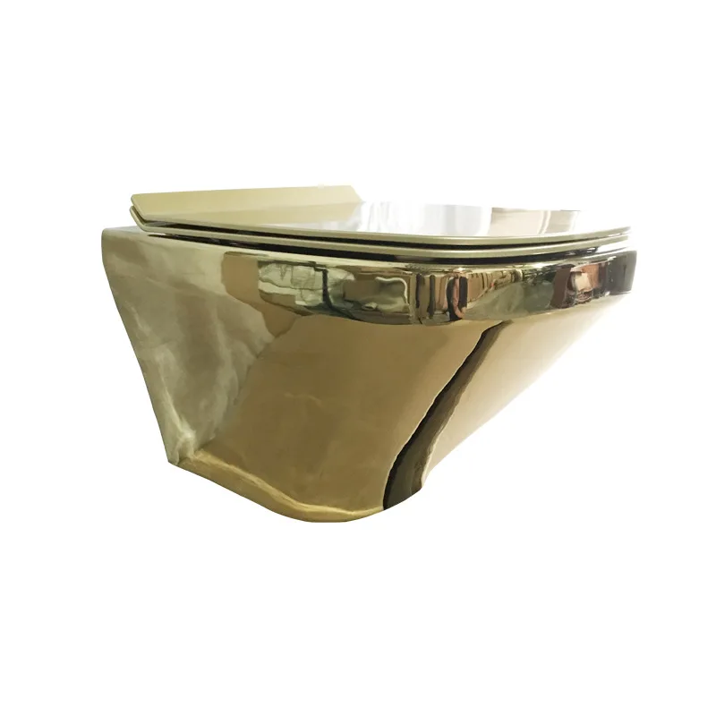 Gold hanging electroplated gold hanging color wall row toilet outlet gold horizontal row personalized