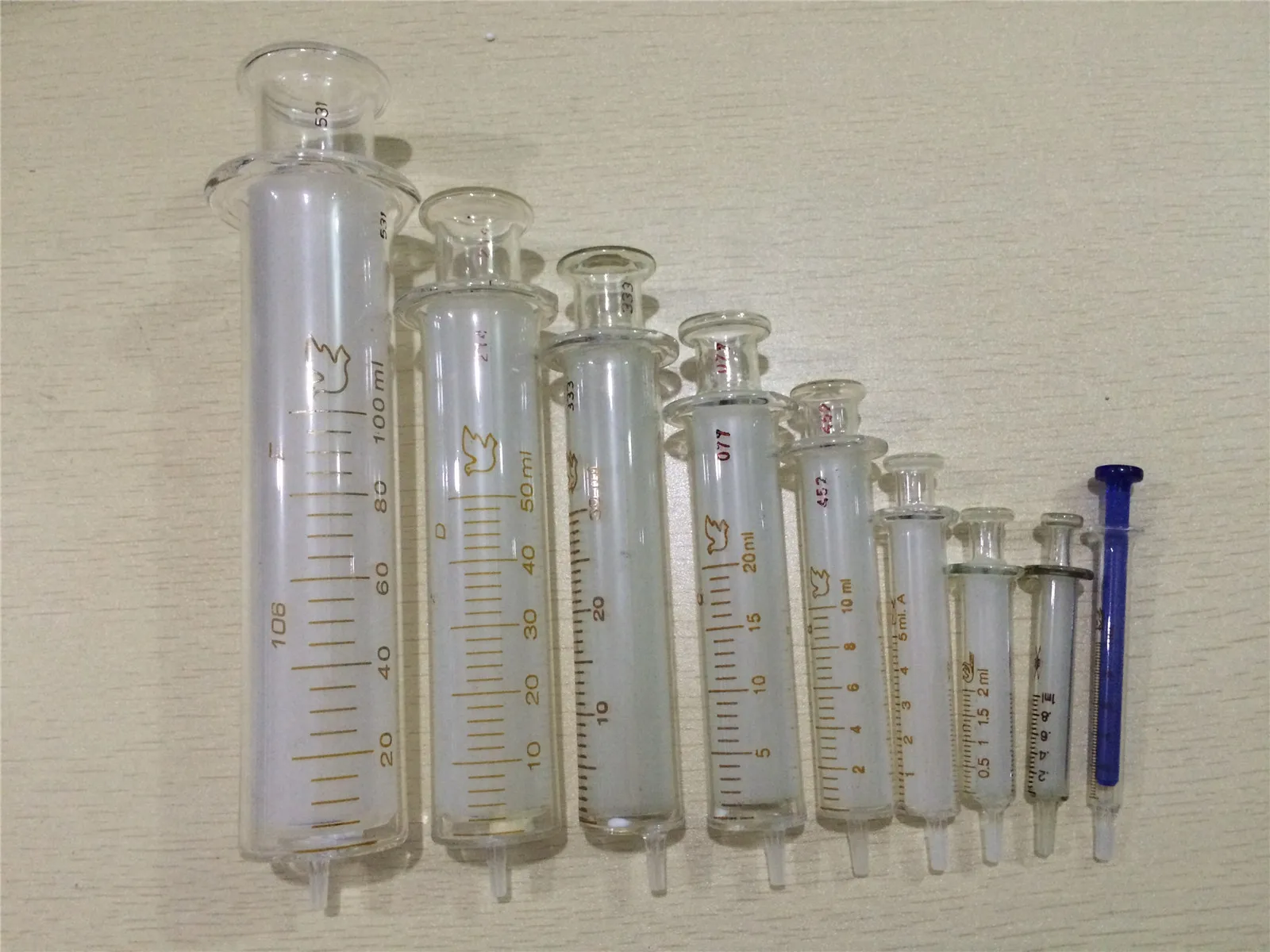 20ml 30ml 50ml 100ml Glass Syringe Standard Tip Injector Lab Glassware Recycling Sampler