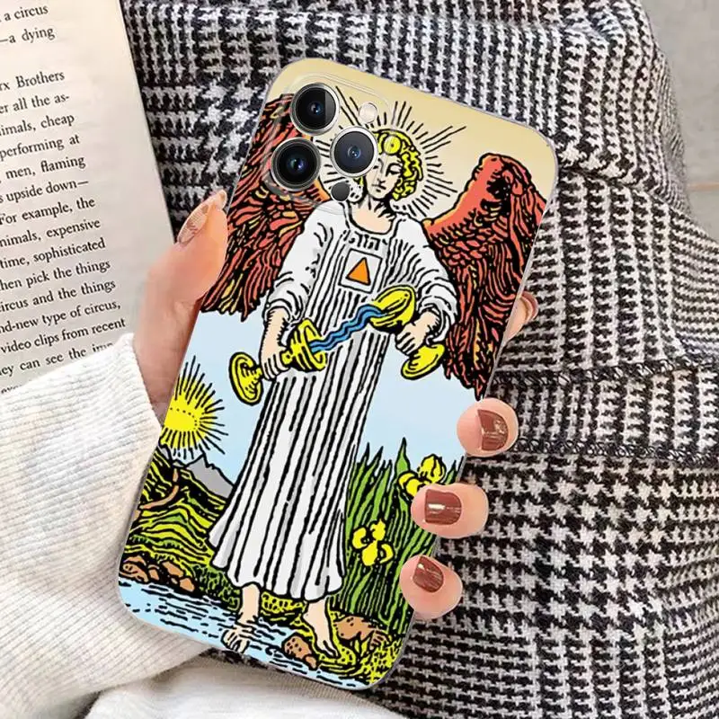 The Star Tarot Card Art Phone Case Silicone Soft for iphone 14 13 12 11 Pro Mini XS MAX 8 7 6 Plus X XS XR Cover