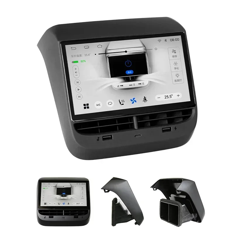 

2025 Hot Sale For Tesla Model 3 Y 7" Rear Entertainment Display Touch Screen Air Conditioner Control Multimedia Player Carplay