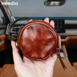 New Style Genuine Leather Women Coin Purse Small Portable Storage Bag Mini Earphone Purses Wallet Coin Pouch Pocket with Zipper