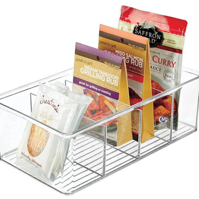 1 PCS Transparent Refrigerator Storage Box Snacks Coffee Tea Bags Storage Artifact Kitchen Organizer Housewear Furnishings