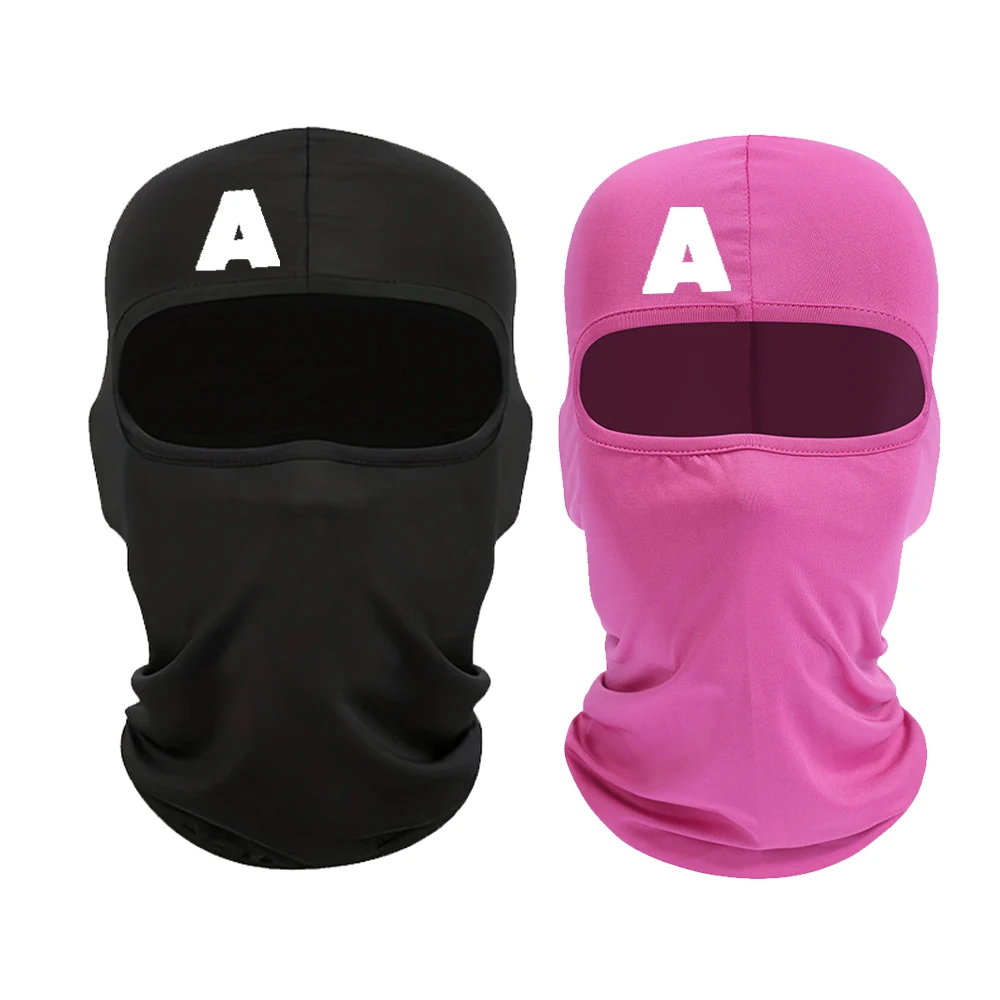 

1 pc Letter A pattern printed headgear, outdoor sports cycling, sun protection, dustproof, windproof mask, balaclava