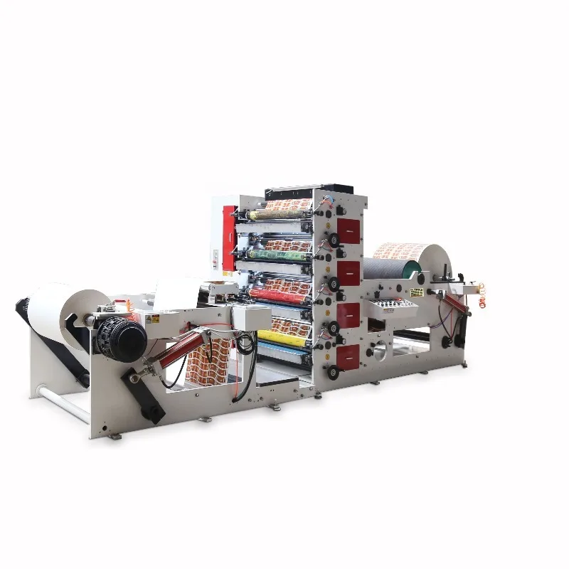 Paper Cup Flexo Printing Machine RY850 5 Color Stack Type High Speed Flexographic Printer for Coffee Cups